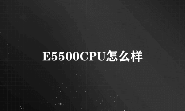 E5500CPU怎么样