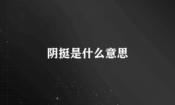 阴挺是什么意思