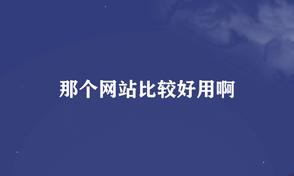 那个网站比较好用啊