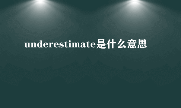 underestimate是什么意思