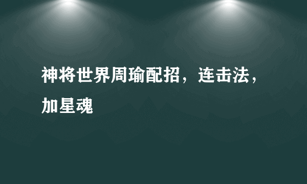 神将世界周瑜配招，连击法，加星魂