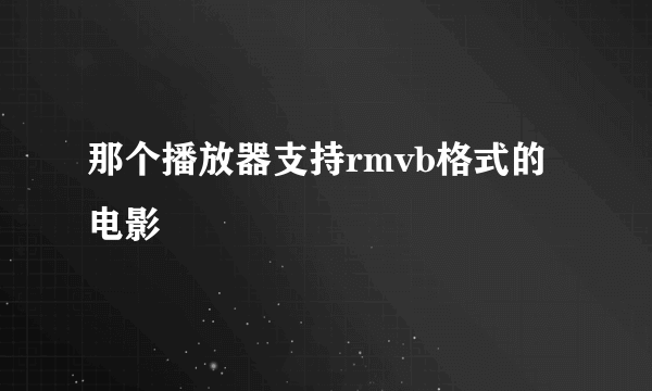 那个播放器支持rmvb格式的电影