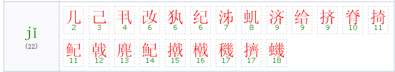请帮忙找读音为“ji”的汉字，找到有追加悬赏