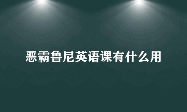 恶霸鲁尼英语课有什么用