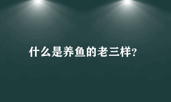 什么是养鱼的老三样？