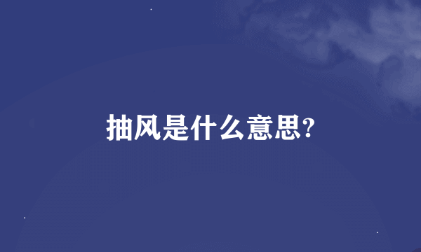 抽风是什么意思?