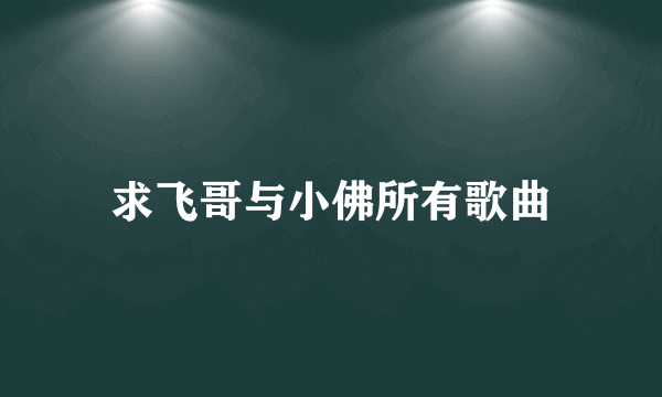 求飞哥与小佛所有歌曲