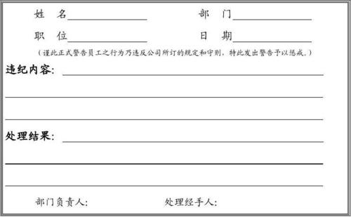 怎么写处罚单