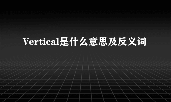 Vertical是什么意思及反义词