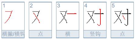 对的第二笔画怎样读
