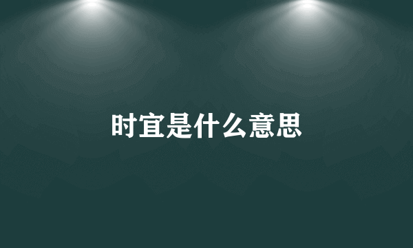 时宜是什么意思