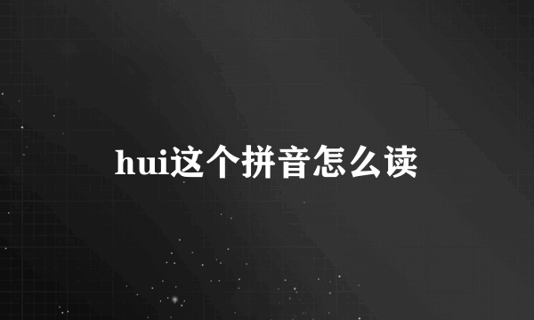 hui这个拼音怎么读