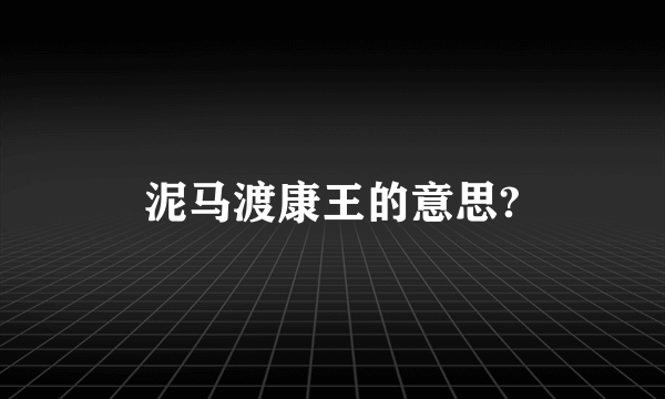 泥马渡康王的意思?