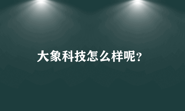 大象科技怎么样呢？