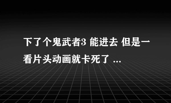 下了个鬼武者3 能进去 但是一看片头动画就卡死了 怎么回事啊