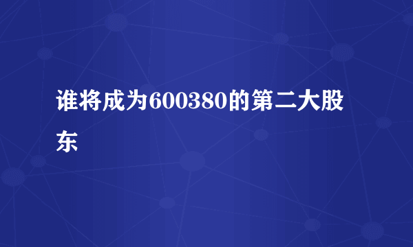 谁将成为600380的第二大股东