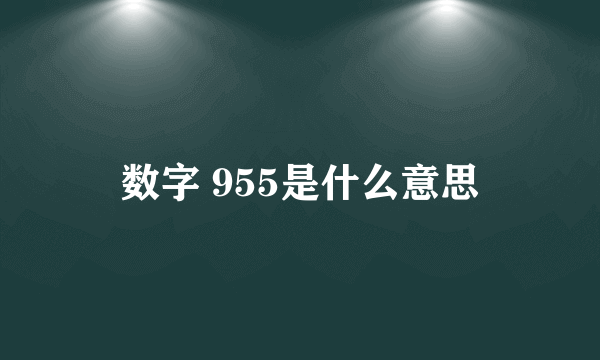 数字 955是什么意思