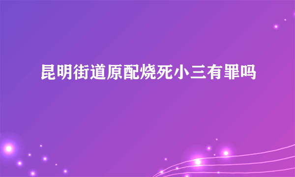 昆明街道原配烧死小三有罪吗