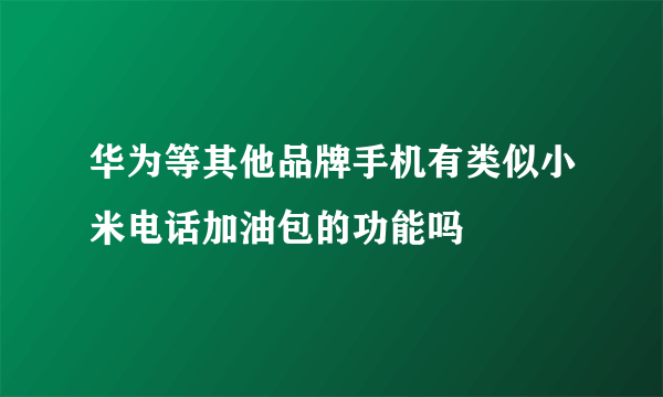 华为等其他品牌手机有类似小米电话加油包的功能吗