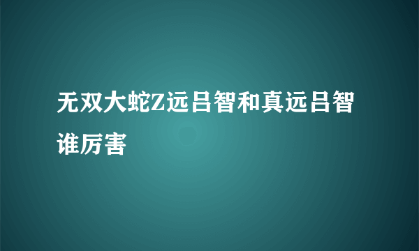 无双大蛇Z远吕智和真远吕智谁厉害