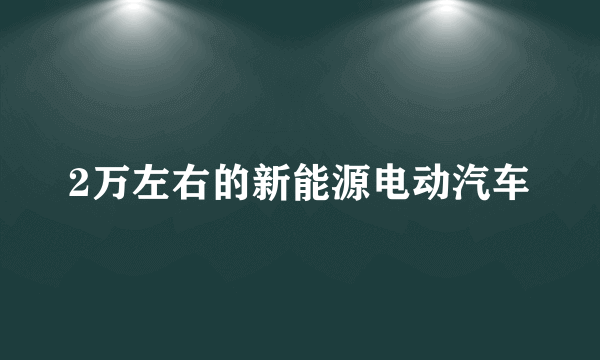 2万左右的新能源电动汽车