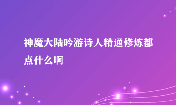 神魔大陆吟游诗人精通修炼都点什么啊