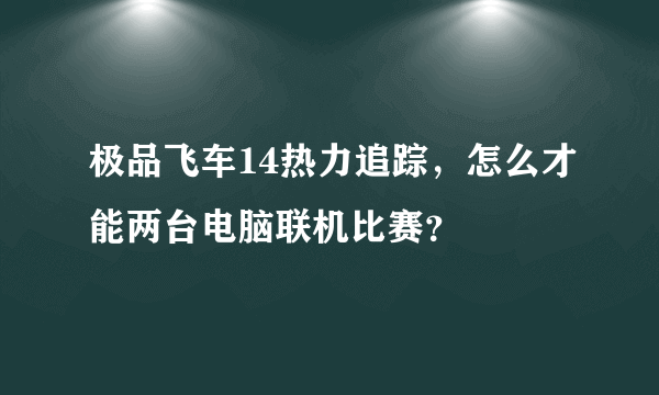 极品飞车14热力追踪，怎么才能两台电脑联机比赛？