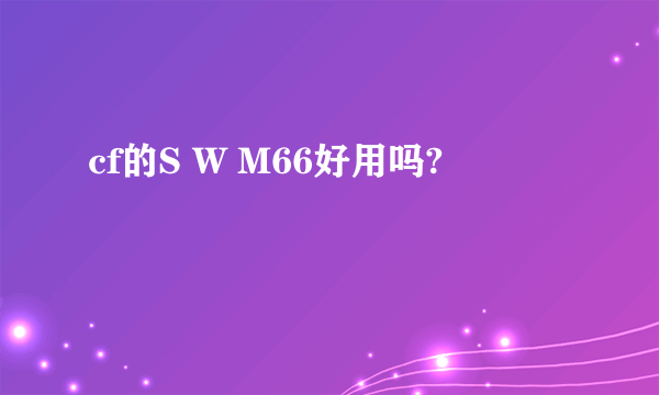 cf的S W M66好用吗?