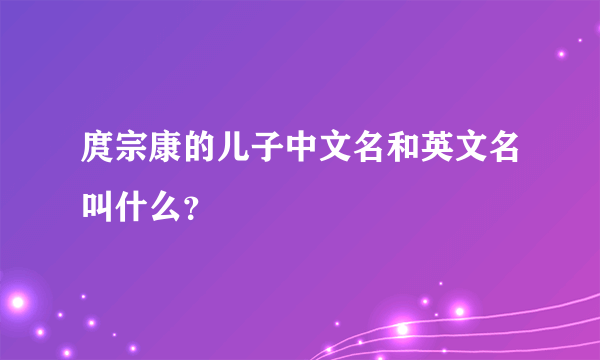 庹宗康的儿子中文名和英文名叫什么？