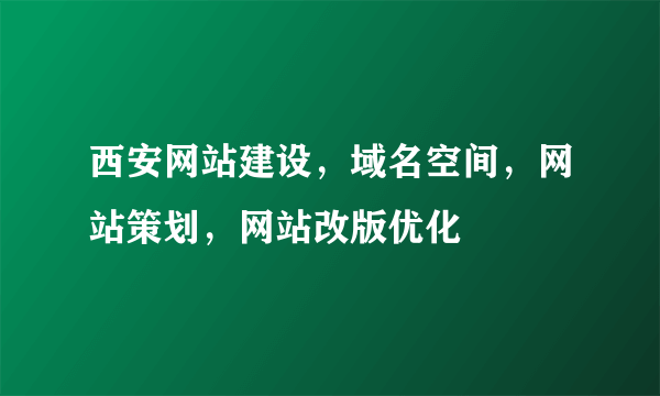 西安网站建设，域名空间，网站策划，网站改版优化