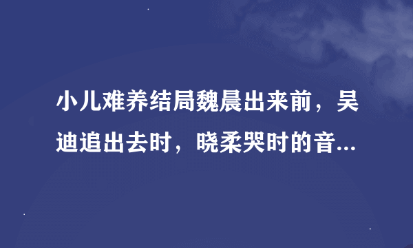 小儿难养结局魏晨出来前，吴迪追出去时，晓柔哭时的音乐是什么