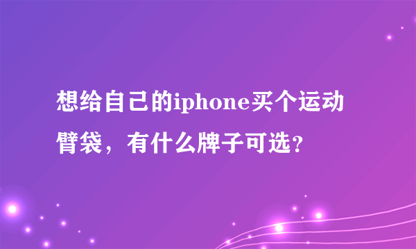 想给自己的iphone买个运动臂袋，有什么牌子可选？