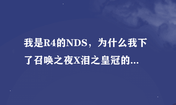 我是R4的NDS，为什么我下了召唤之夜X泪之皇冠的R4金手指，放在SYSTEM里，游戏里还是出不来。急急急！