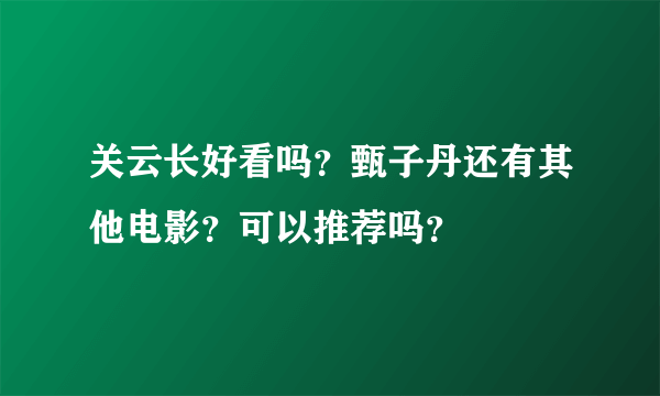 关云长好看吗？甄子丹还有其他电影？可以推荐吗？