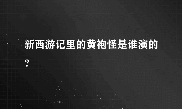 新西游记里的黄袍怪是谁演的？