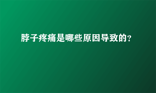 脖子疼痛是哪些原因导致的？