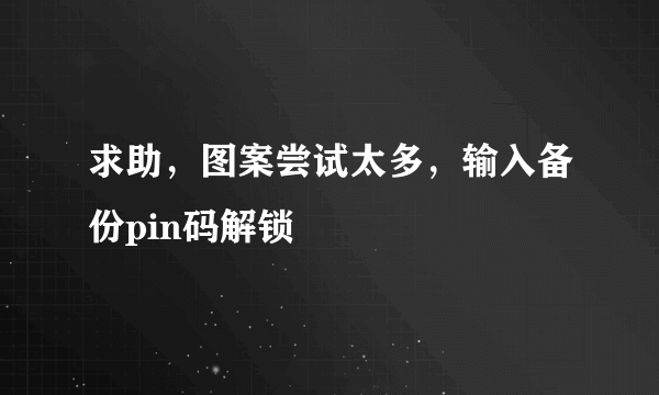 求助，图案尝试太多，输入备份pin码解锁