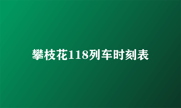 攀枝花118列车时刻表