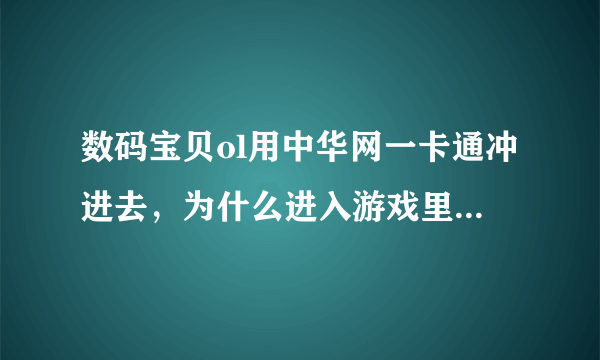 数码宝贝ol用中华网一卡通冲进去，为什么进入游戏里面，没有