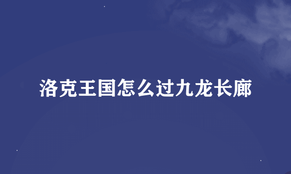 洛克王国怎么过九龙长廊