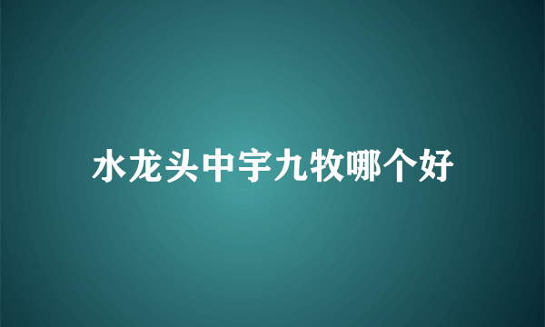 水龙头中宇九牧哪个好