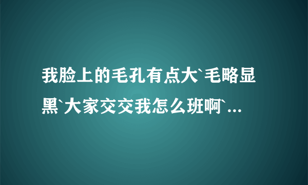 我脸上的毛孔有点大`毛略显黑`大家交交我怎么班啊`追加最高分