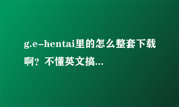 g.e-hentai里的怎么整套下载啊？不懂英文搞死人了，教我详细点好吗？奖您100分！