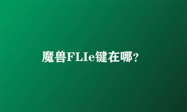 魔兽FLIe键在哪？