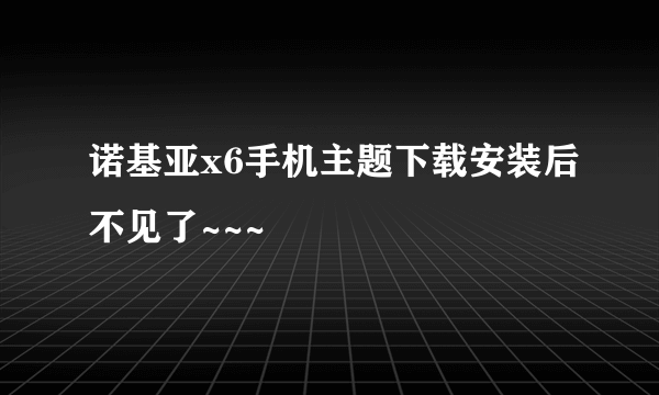 诺基亚x6手机主题下载安装后不见了~~~