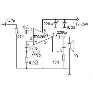 TDA2003功放各引脚与电压是多少?