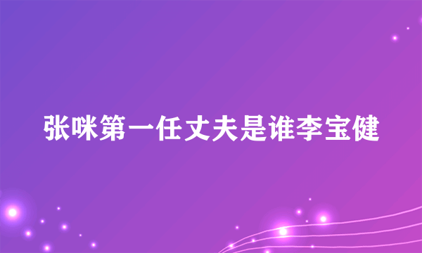 张咪第一任丈夫是谁李宝健