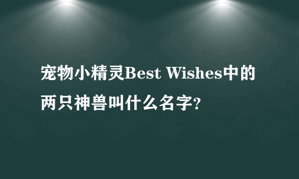 宠物小精灵Best Wishes中的两只神兽叫什么名字？