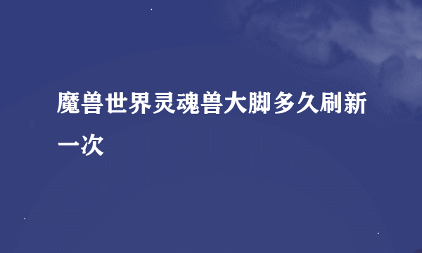 魔兽世界灵魂兽大脚多久刷新一次