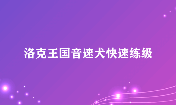 洛克王国音速犬快速练级